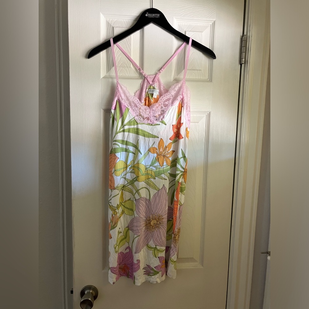 P.J Savage Tropucal Flower Night Gown Slip Dress